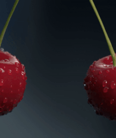 zderzenie niesprężyste owoców wiśni