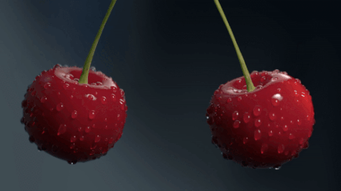 zderzenie niesprężyste owoców wiśni